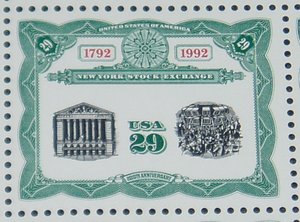 Mint Sheet Postage Stamps, New York Stock Exchange, Scott Catalog #2630 x 40 stamps