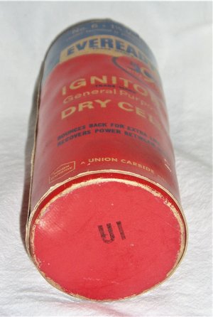 Vintage Eveready Ignitor Dry Cell, No. 6, 1 1/2 Volts