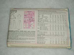 Vintage Simplicity Pattern, Misses'  Pants, Shirt, Bias Skirt, Jacket, 7070 Size 16