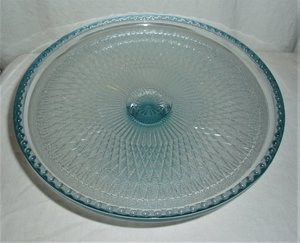 Jeannette Ice Blue Harp Cake Plate