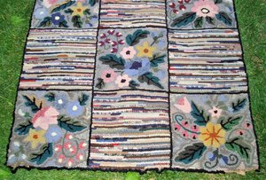 Antique Handmade Rug, Colorful, 38" by 63"