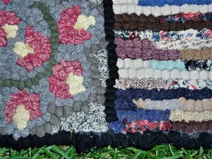 Antique Handmade Rug, Colorful, 38" by 63"