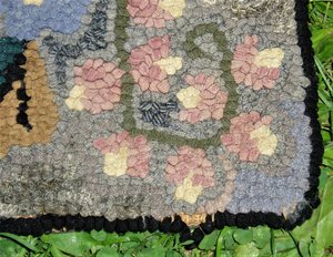 Antique Handmade Rug, Colorful, 38" by 63"