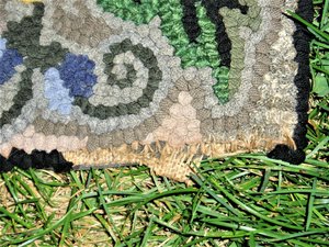 Antique Handmade Rug, Colorful, 38" by 63"