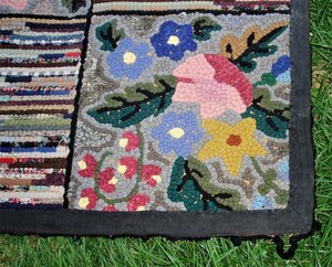 Antique Handmade Rug, Colorful, 38" by 63"