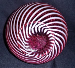 Northwood No. 319 Cranberry Opalescent Swirl Pitcher
