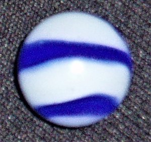 Vintage Peltier Marble, Blue Zebra .663" Mint