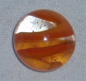 Akro Agate Marble, Orange Spiral Snake, .638"