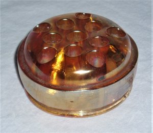 Carnival Glass Flower Frog, 11 Holes