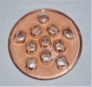 Pink Glass Flower Frog, 11 Holes