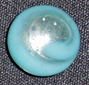 Akro Agate Marble, Turquoise Spiral Snake, .632"