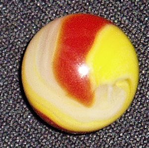 Akro Agate Marble, Popeye Red Yellow .679"