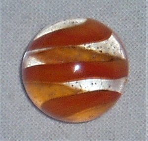 Akro Agate Marble, Orange Spiral Snake, .638"