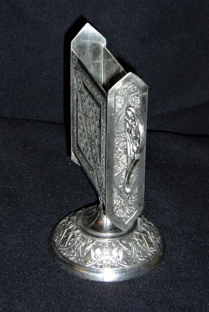 Antique Playing Card Holder, Silver Plated, James W. Tufts