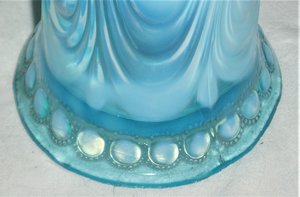 Northwood Jewels and Drapery Opalescent Blue Vase