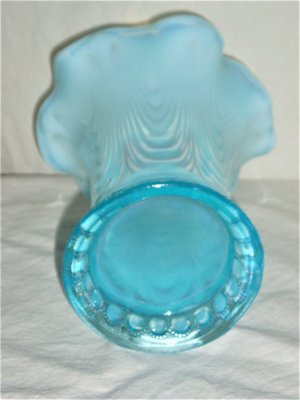 Northwood Jewels and Drapery Opalescent Blue Vase