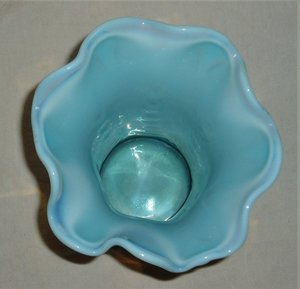 Northwood Jewels and Drapery Opalescent Blue Vase