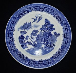 Mayer China Willow Blue, Dinner Chop Plate Charger, 11", Gray Hallmark