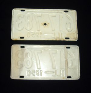 Illinois License Plates, 1950 Matched Pair
