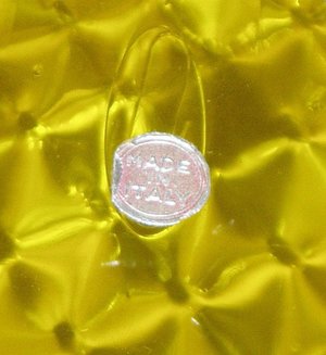 Huge High End Italian Glass Vase, 1950s, Yellow Diamonds