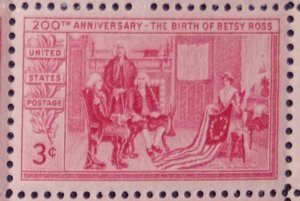 Mint 3c Stamp Sheet, Betsy Ross, Scott Catalog #1004 x 50 Stamps, Additional Stamps Ship Free