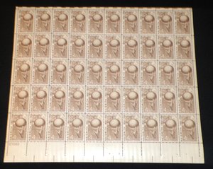 Mint 4c Stamp Sheet, Basketball James Naismith, Scott Catalog #1187 x 50 Stamps