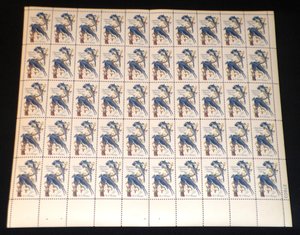 Mint 5c Stamp Sheet, John J. Audubon, Scott Catalog #1241 x 50 Stamps, Additional Stamps Ship Free