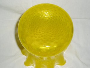 Large High End Italian Glass Vase, 1950s, Yellow Honeycomb
