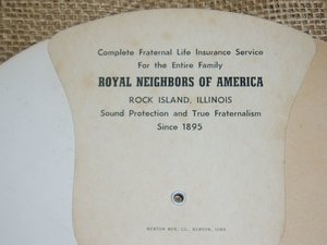 Tri-Fold Advertising Fan, Baby & Collie, Royal Neighbors of America Insurance