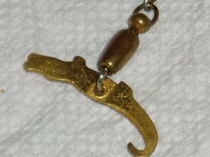 Alligator Figural Tie Clip Tack Clasp, Hickok