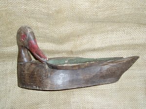Vintage Duck Decoy, Preening Duck