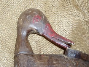 Vintage Duck Decoy, Preening Duck
