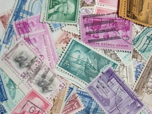 USA Postage Stamp Mixture, 100 Stamps, 1940's-1950's