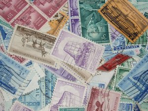 USA Postage Stamp Mixture, 100 Stamps, 1940's-1950's