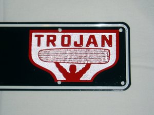 Metal Sign, Trojan Seed Corn, Vintage Mailbox Topper