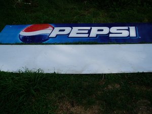 Metal Pepsi Sign, Large Stadium Size, 9' by 2', LOCAL PICKUP ONLY