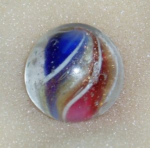 Antique Ribbon Lutz Marble, German Swirl, 1800's, 5/8", Free USA Shipping