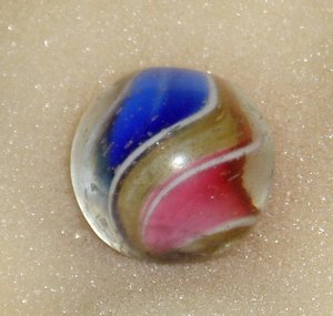 Antique Ribbon Lutz Marble, German Swirl, 1800's, 21/32", Free USA Shipping