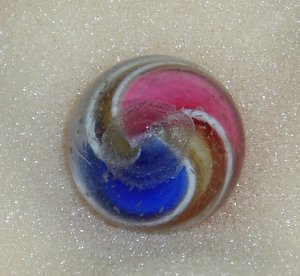 Antique Ribbon Lutz Marble, German Swirl, 1800's, 21/32", Free USA Shipping