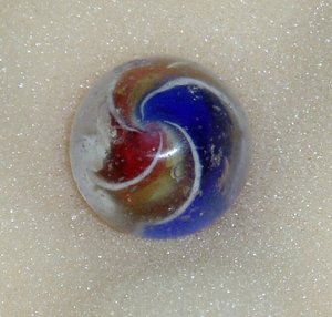 Antique Ribbon Lutz Marble, German Swirl, 1800's, 5/8", Free USA Shipping