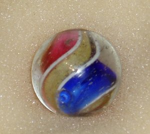 Antique Ribbon Lutz Marble, German Swirl, 1800's, 21/32", Free USA Shipping