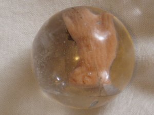 Antique Toy Marble, Sulphide, Colored Squirrel, Free USA Shipping