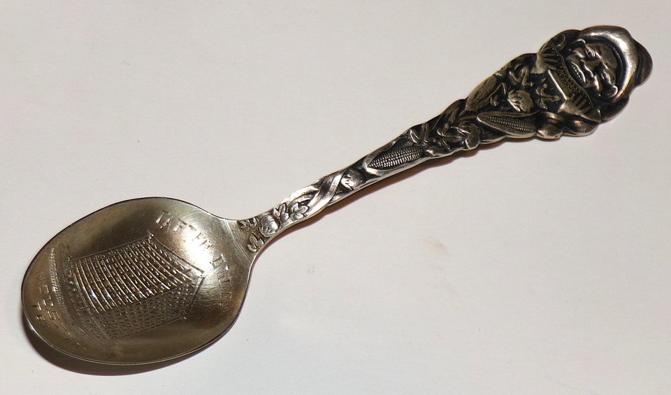 Sterling Silver Spoon, Black Man Eating Watermelon, Carter Bldg, Houston Tex