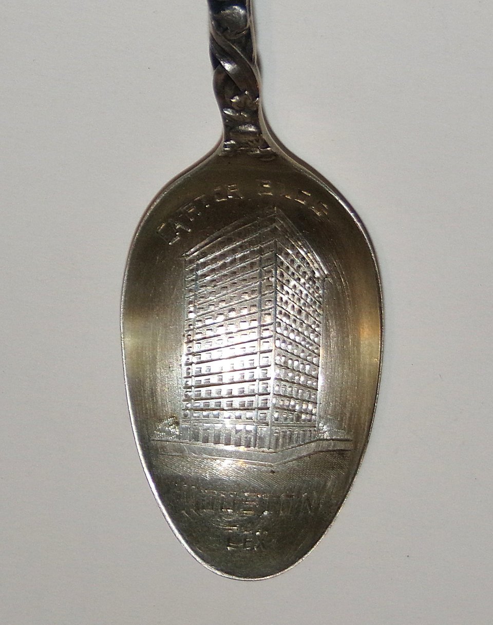 Sterling Silver Spoon, Black Man Eating Watermelon, Carter Bldg, Houston Tex