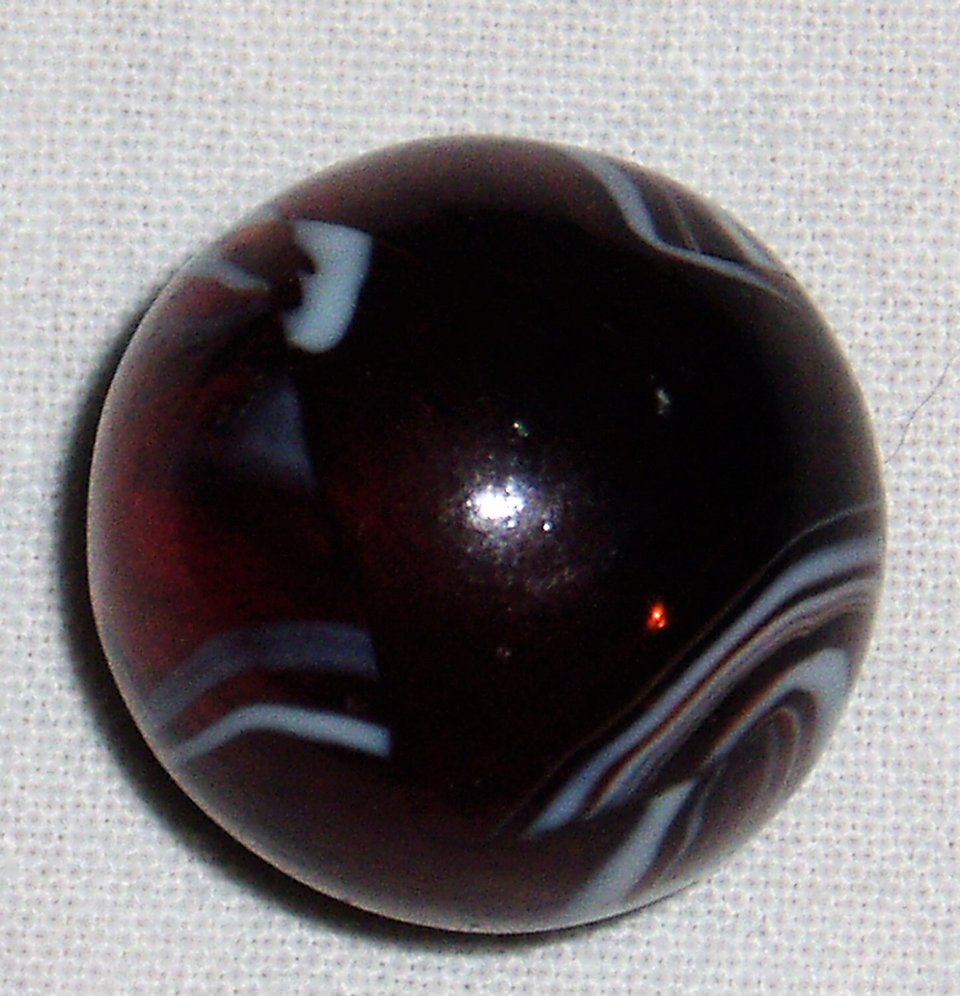 Vintage Toy Marble CAC Christensen Striped Transparent, 27/32", Free USA Shipping