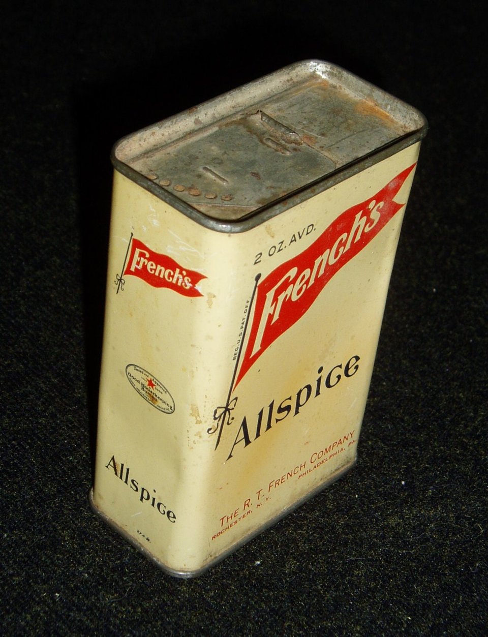 Mid-Century Spice Tin, French's Allspice, 2 oz.