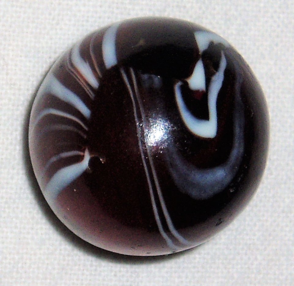 Vintage Toy Marble CAC Christensen Striped Transparent, 27/32", Free USA Shipping