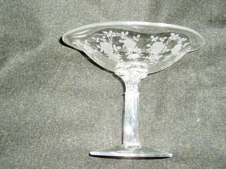 Elegant Depression Glass, Crystal Compote, Fostoria Willowmere