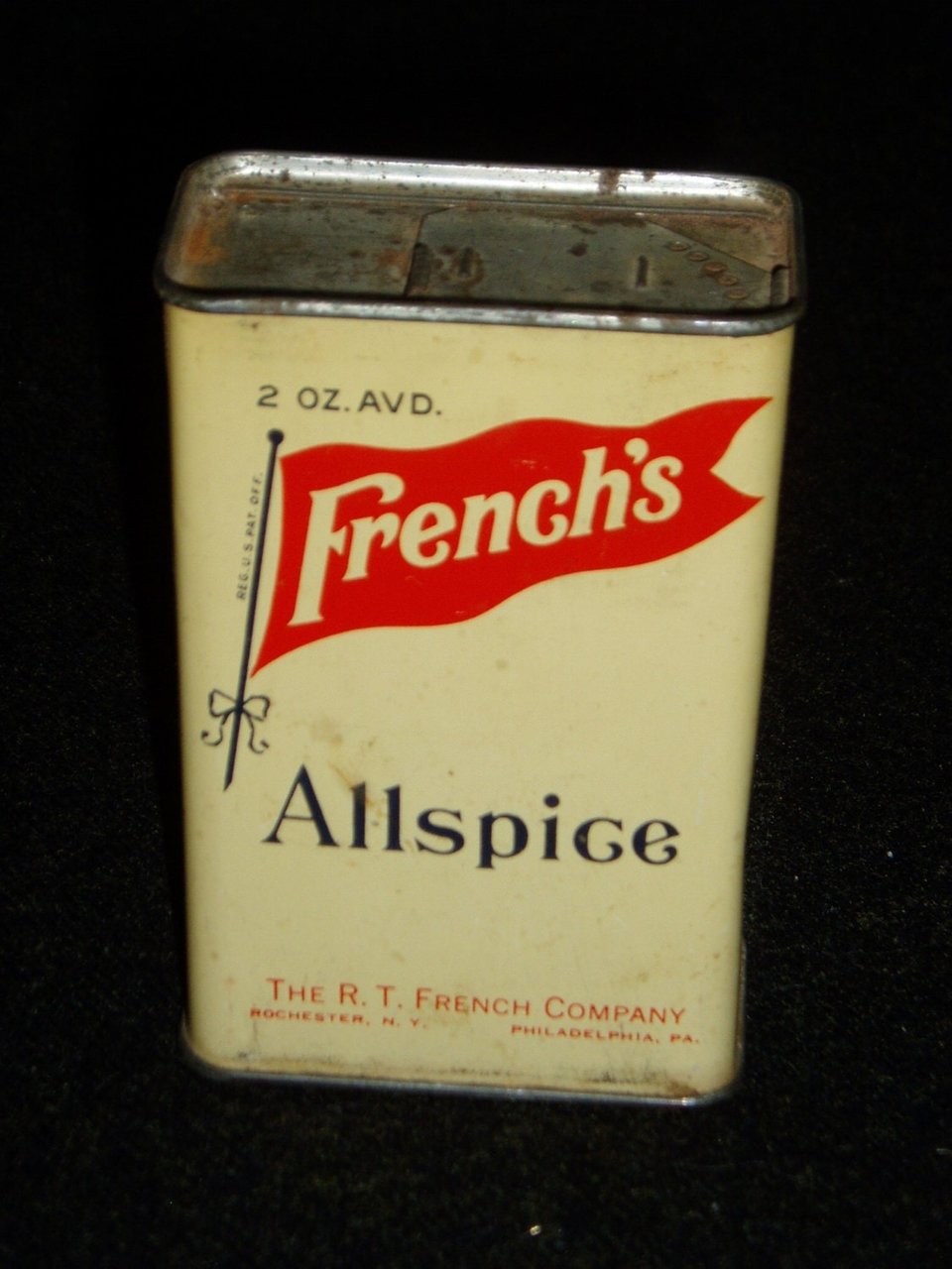 Mid-Century Spice Tin, French's Allspice, 2 oz.