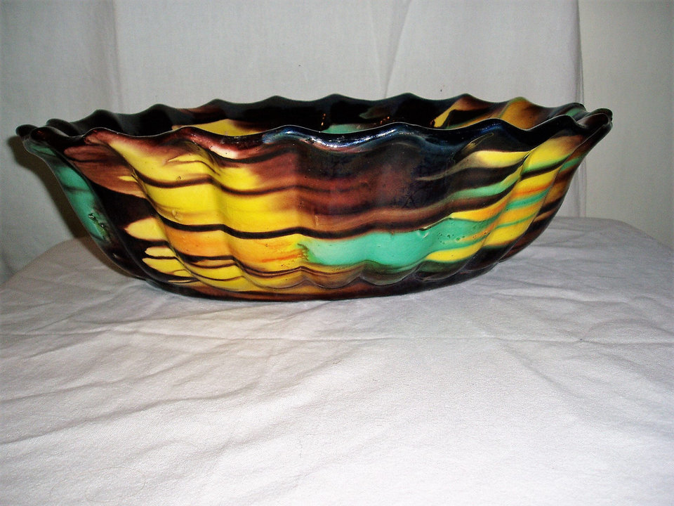 Fruit Console Bowl, Ceramic, Wild End-of-Day Colors